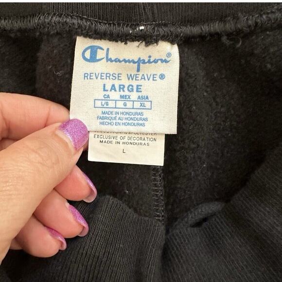 Champion Reverse Weave Black Big C Logo Joggers Large - Picture 9 of 11